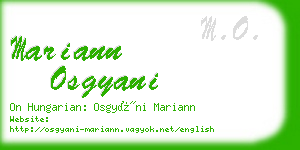 mariann osgyani business card